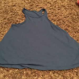 blue tank top